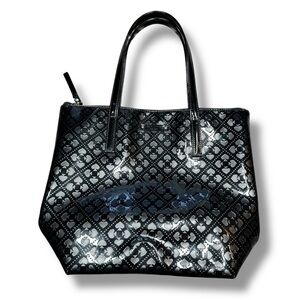 Kate Spade Emerald Ave Black Patent Leather Embossed Tote